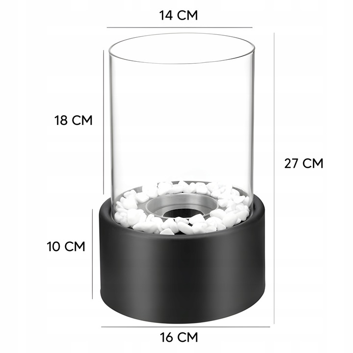 Biokominek wolnostojący czarny owalny - obrazek 5
