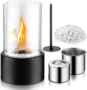 Biokominek wolnostojący czarny owalny